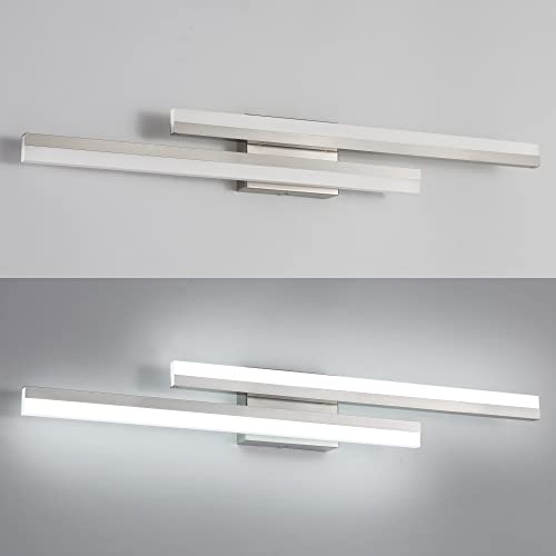 Image of PRESDE 32inch LED Vanity Light Brushed Nickel Bathroom Light Fixtures Over Mirror Modern Bath Wall Lighting Bar