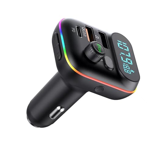 AUYXSSZ Autoradio avec transmetteur FM Bluetooth, lecteur MP3 Bluetooth, double chargeur USB QC0 et charge Sortie CC : 5 V 3 A / 9 V 2,22 A / 12 1,67 max.