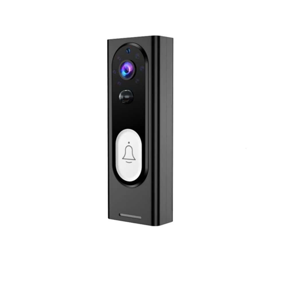 Amplio Ángulo Inteligente De Vídeo Timbre De La Puerta, Video Timbre Inalámbrico con El Carillón, Fácil Instalación, Estreno De Una Casa De Regalos, para iOS Y Android,Negro