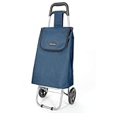 VERTICAL STUDIO Einkaufstrolley 35 L – Klappbar, leicht & robust, mit Alugestell, Reißverschlusstasche & Klettverschluss – Bis 25 kg Traglast, faltbar & abnehmbar (Navy)