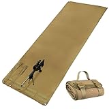 Shooting Mat, Extra Large Portable Roll up Folded Waterproof Non-Slip Pad Blanket with Molle Webbings, Tactical Shooting Mats for Range & Hunting, Durable Hunting Accessories(Non-Padded) (Khaki)