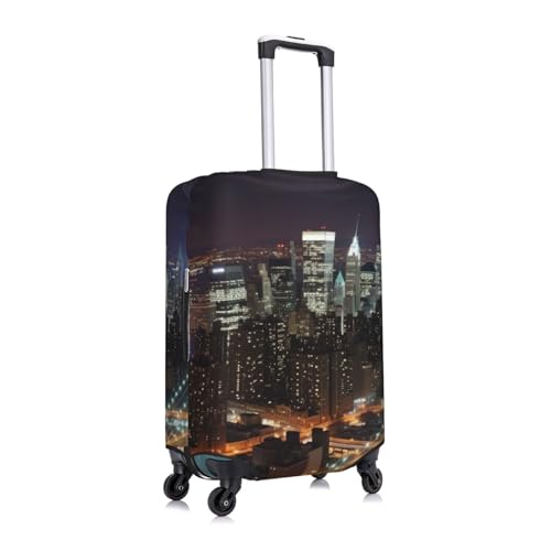 New York Night Luggage Cover Washable Stretch Suitcase Protector Anti-Scratch Travel Luggage Sleeve Elastic Baggage Cover Fits 18-32 Inch3
