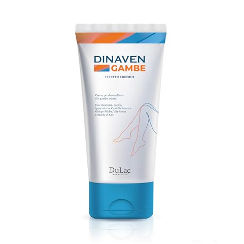 DuLàc, Dinaven Efecto Frío para las Piernas, Crema para las Piernas con Diosmina, Escina, Retama Negra, Vid Roja, Ideal para Aliviar las Piernas Pesadas, 200 ml