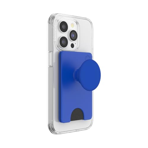 Image of PopSockets Adhesive Phone Wallet and Card Holder with Grip, Blue - Cobalt
