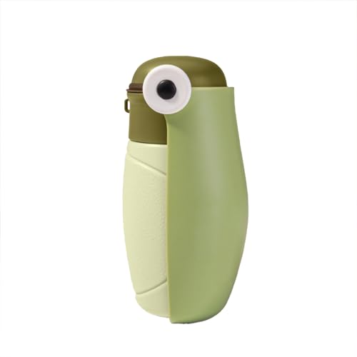 PETTENA トラベルカップ 折りたたみ式 ペット用 480ml/300ml 2サイズ 漏れ防止 ワンタッチ給水 底々水皿 ABS樹脂製 5色展開 携帯便利 アウトドア 散歩 旅行用 犬猫兼用 コンパクト収納 (深緑, 300ml)