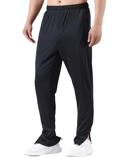 Zoulee Men's Active Athletic Workout Track Pants Jogger Sweatpants for Men with Zipper Fly and Pockets Fit Football Pants2