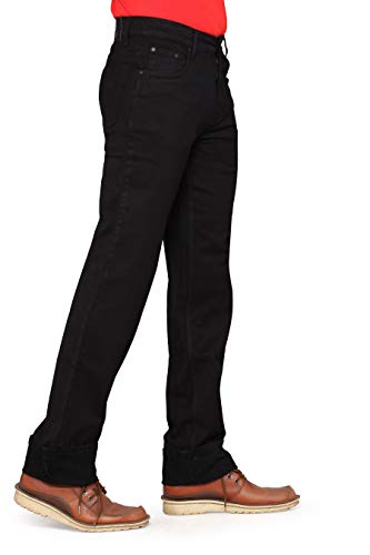 Image of Mens Super Stretchable Relax Fit Silky Fabric Jeans- Black