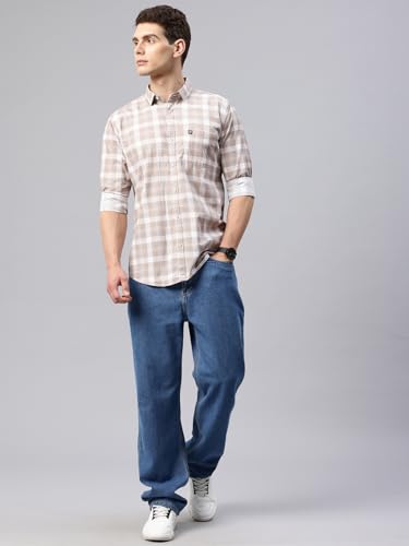 Image of Majestic Man Men Box Checkered Slim Fit Cotton Casual Shirt