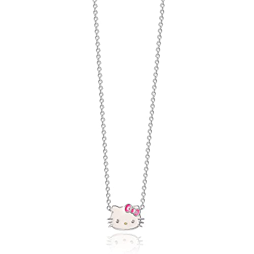 SALLY ROSE Hello Kitty Necklace for Women Official License, 16" + 2" Sterling Silver Necklace with Enamel Pendant, Sanrio Gifts4