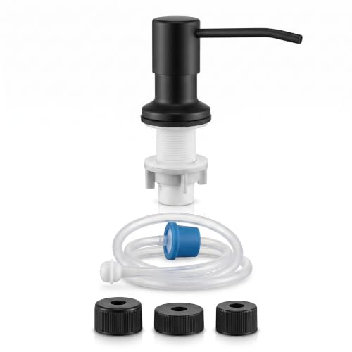 Image of amiciCare Kitchen Sink Soap Dispenser Built-in Countertop S.S Steel Dispenser Pump with 360 Degree Rotating Head and 1.15m Extension Pipe (Dispenser Pump with Extension Pipe), Plastic