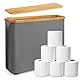 LUOJINYI Toilettenpapier Aufbewahrung, Klopapier Aufbewahrung, Toilettenpapier Aufbewahrung Korb mit Deckel, 12 Rollen WC-Papier Klopapier Aufbewahrung für Toilettenschrank, Schlafzimmer, Küche, Grau