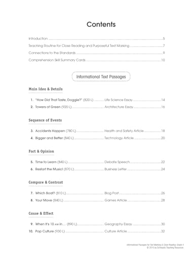 Informational Passages for Text Marking & Close Reading: Grade 4: 20 Reproducible Passages With Text-Marking Activities That Guide Students to Read Strategically for Deep Comprehension - Image 2
