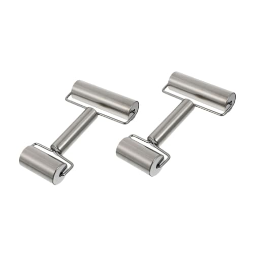 KICHOUSE 2 Piezas Palos De Harina Multifuncionales Rodillo Rolling Pins Para Hornear Horneado Rodante Palitos Para Hornear De Cabezales Material De Acero Inoxidable Plata