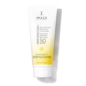 IMAGE Skincare, PREVENTION+ Daily Ultimate Protection Moisturizer SPF 50 Face Sunscreen Lotion, Zinc Oxide, Sheer Finish, Amazon Exclusive, 3.2 oz