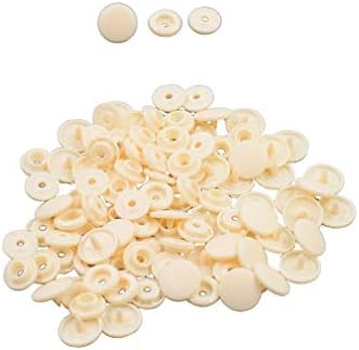 Beige Plastic Snap Fasteners Size 20 100Sets Snap On Clothing Plastic Snap Button Matte T5 Round for Baby Clothes-A21