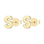 PAVOI 14K Gold Plated Sterling Silver Alphabet Letter Earrings | Personalized Initial Earrings - Image 2