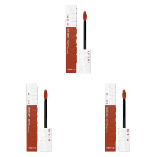 Image of Maybelline New York Super Stay Matte Ink Liquid Lipstick, 135 Globe Trotter (Pack of 3)