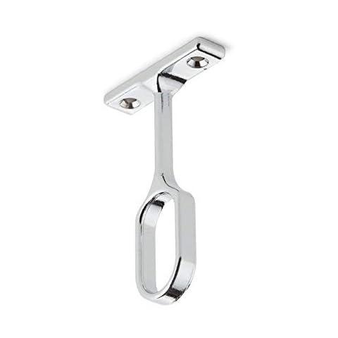 2 X OVAL WARDROBE RAIL CENTRE SUPPORT BRACKET CHROME (SUKI) Cover