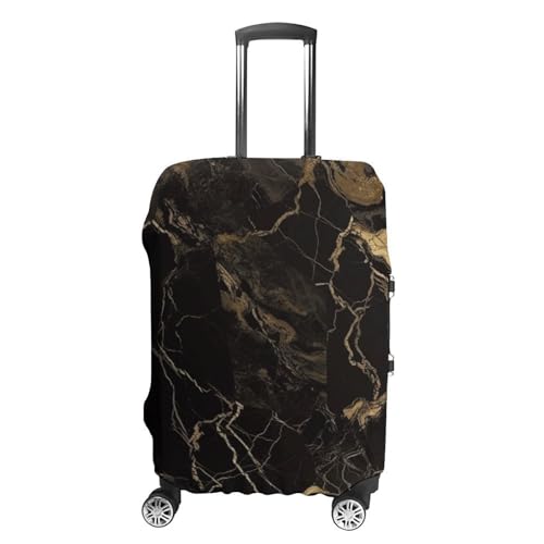 Gold Black Marble Luggage Cover, Elastic Luggage Protector Fits 19-32in Suitcases, Washable & Anti-Scratch Suitcase Cover for Men Women XL