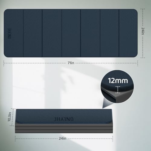 Image of Foldable Yoga Mat (12mm) Exercise Mats for Home Workout,Comfortable and Durable,Thick-Portable Folding Mat,Non Slip,Pilates Mat Thick,Outdoor Use,Meditation,Travel,Camping(71 inchx24 inch x0.47 inch)