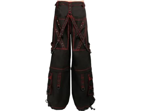 Generic Gothic Super Stud Pant Cyber Chain Goth Jeans Punk Rock Black Gothic Vintage Cotton Gens Trouser Pant Red Stitch3