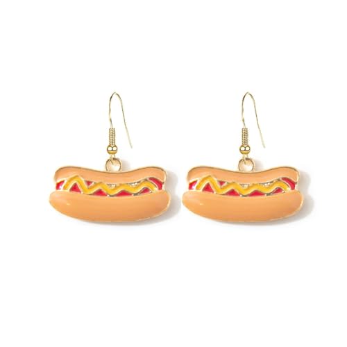 Hot Dog Earrings for women Food Earrings Cute Pizza Hamburger Hoop Earrings Cola Bottle Dangle Earrings for Women Gewelry Gifts