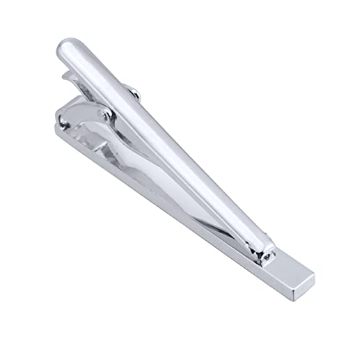 Jonwo Men's Crystal Tie Clip Silver Tone Tie Bar For Gentleman Regular Necktie Tie Clip For Business Anniversary (White Crystal) #TOP6