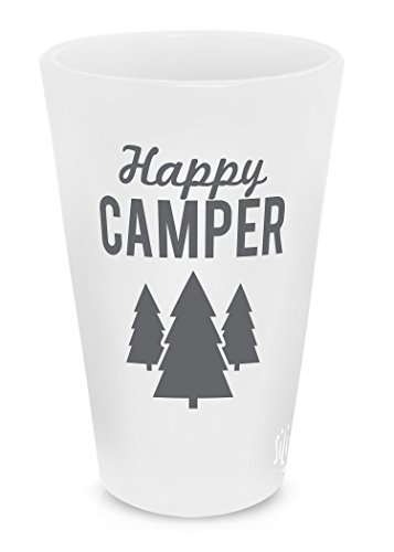 SILIPINT Printed Collection, Orginal Unbreakable and Patented Silicone Pint Glass - HAPPY CAMPER