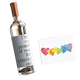 Coming Out Gift for LGBTQ+ Allies - I’m So Proud of You for Coming Out Wine Sticker + Greeting Card - Made in USA by RitzyRose
