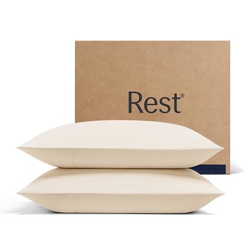 REST Evercool+Cooling Pillowcases King Size 2PCS for Hot Sleepers & Night Sweats, Silver-Infused Fabric for Hygienic Sleep, Sensitive Skin, Silky Smooth for Curly Hair, (19x35 inches)