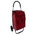 KERRY Einkaufswagen, Einkaufstrolley klappbar mit 2 Silent Wheels(mit Metall Large/Achse), Abnehmbare Tasche Aluminiumlegierung Schubwagen, Max. Kapazität 30 kg, 50 L - Rot