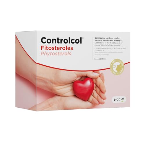 CONTROLCOL FITOSTEROLES – Fitosteroles y Fitostanoles para Colesterol LDL y Colesterol Sanguíneo, Salud Cardiovascular y Corazón – con Extracto de Granada, SOD, Vitamina B1 | Eladiet