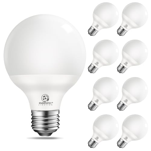 Vanity Globe Light Bulbs G25 LED for Indoor Bathroom Mirror Living Area, 2700K Soft White, Dimmable 600 Lumens, 6W, E26 Base, Round Frosted Classic Ambient Decorative Bulb - UL, 8-Pack