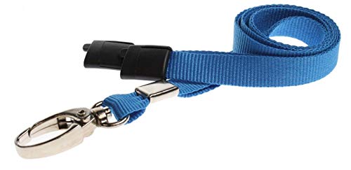 Blue Lanyard for Neck to be use with ID Card Holders from PCL Media Ltd ID Badge Holders and ID Plastic Pockets Neck Strap Lanyard Comes with Metal Lobster Clip and Safety Breakaway