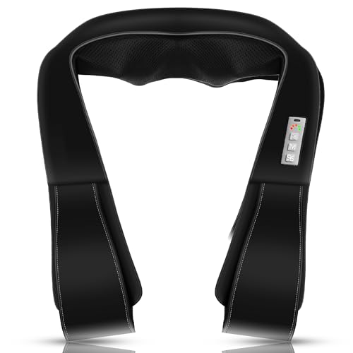 AMZPONY Cordless Neck and Back Massager for Pain Relief, Deep Tissue Msucle Massager