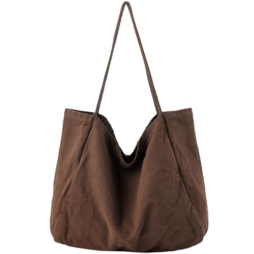 Image of Canvas Tote Bag for Women Large Hobo Shoulder Bag for Work Travel Casual Message Bag Tote Purse handbags