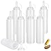 Condiments Squeeze Bouteilles, 8 pcs 8 oz Bouteille à Sauce avec Capuchon, Flacons Transparents pour Sauce - sans BPA, pour la Moutarde, Assaisonnements, Ketchup, Moutarde, Mayo, Huile Dolive