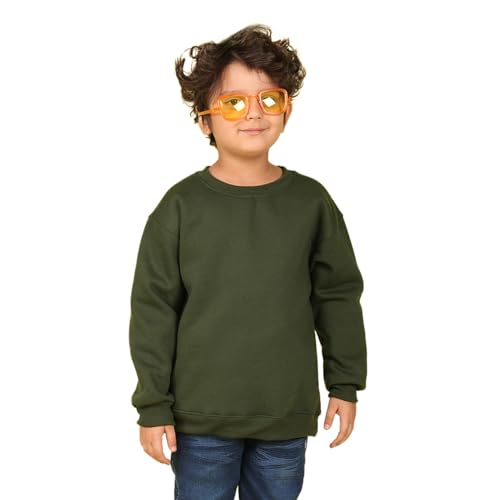 Image of Nusyl Boy's Black Solid Crew /Round Neck Sweatshirt |Skin Friendly Full Sleeve Sweatshirt|Drop Shoulder Oversized Sweatshirt | Round Neck Sweatshirt Oversized Fit Long Sleeves |