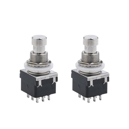 DIAO79NI - Juego de 2 interruptores de pedal de efecto guitarra eléctrica de 9 pines 3PDT, interruptor...