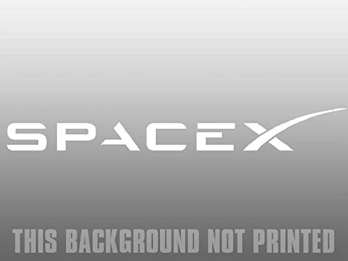 White Large SpaceX Lettering Logo Sticker (Window Vinyl Decal Space Dragon Shuttle Launch Musk (1.5 x 11 inch)