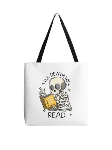 Tote bag Jusqu'à la mort nous lisons en coton grand format pour livre
