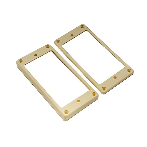 Musiclily Pro Plastic Flat Bottom Humbucker Pickup Mounting Rings Set for Electric Guitar Cream, 91.8mm x 46mm (Outside) - Image 3