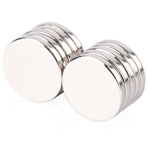 MIN CI 10 Pièces Aimants Puissants, 15 x 2mm Aimants Neodyme Plat Mini Magnets Ronds Magnétiques pour Frigo, Tableau Blanc, Bureaux, Cuisine