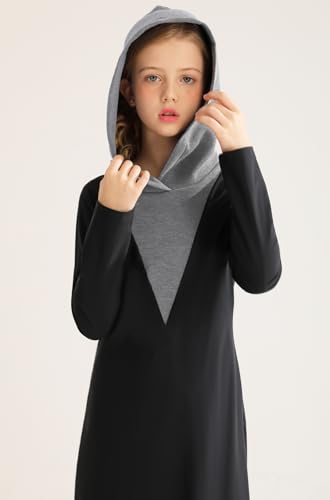 Girls Long Sleeve Maxi Dress Slim Hoodie Long Dress Sweatshirt for Size 7-14 Tween Teen in Fall Winter Spring3