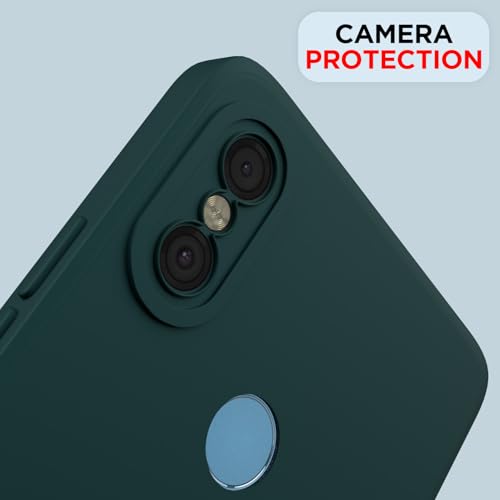 Image of Outlouders Back Cover for Redmi Note 6 Pro | Camera Protection | Durable Soft Matte Silicone Bumper Case (Green)