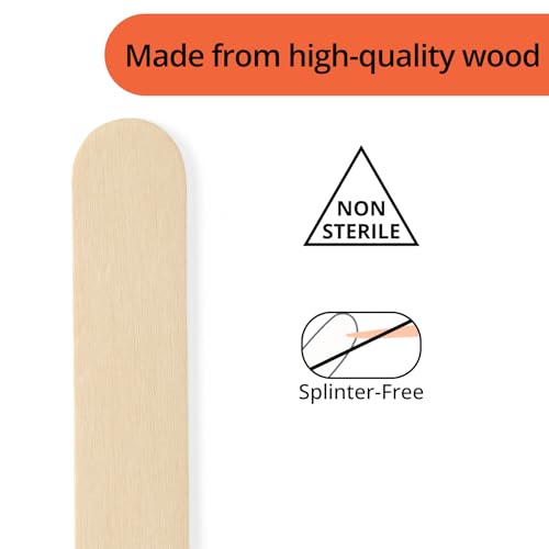 caring wood tongue depressors standard 6 inch length non-sterile high-quality wood unflavored splinter-free versatile for medical beauty arts crafts and more - 500 count box