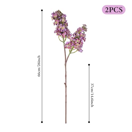 Lilas artificiales moradas de tacto real y 26 pulgadas para decoración de interiores 3