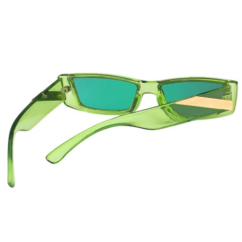 Lunettes de soleil nuances UV400 petit rectangle bleu vert rétro