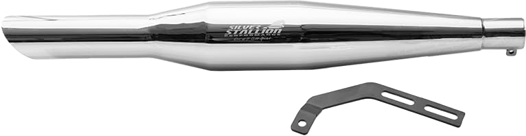 Sturdy Plus Exhaust System for Royal Enfield Classic/Thunderbird, +1.5 BHP Boost, +3 Nm Torque, Slash Cut Design, Deep Aggressive Sound (Silver)-image-32