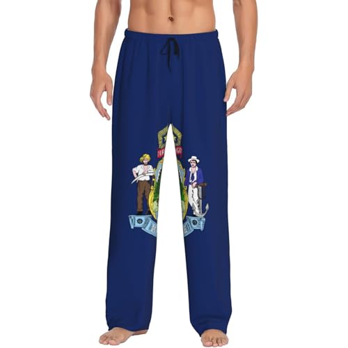 Pantalon de pyjama drapeau du Maine noir en taille XXXL pour homme